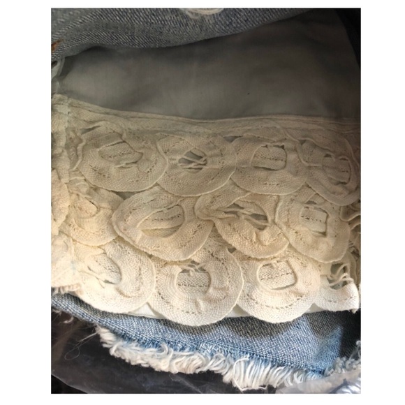 NWT American Eagle Shortie Low Rise Shorts w/ Scalloped Eyelet Trim - Picture 3 of 4